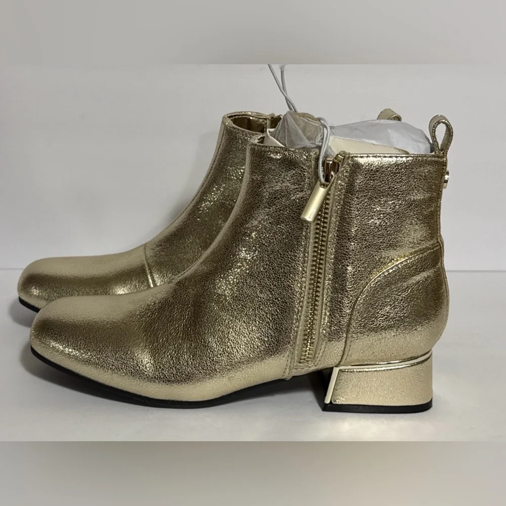 Girls 3M Gold Ankle Bootie With Zipper NWT by I.Miller